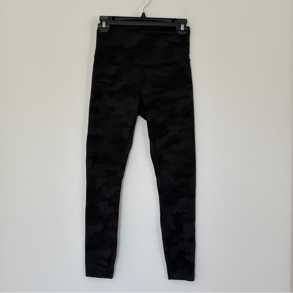 Lululemon Align High Rise Dark Camo Leggings 25" black gray size 6 - Picture 2 of 9